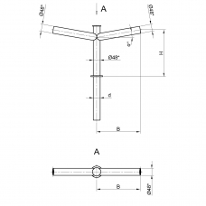 Консольный кронштейн двухрожковый К21-1,0-1,5-1-1
