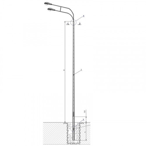 Опора освещения НПГ-12,0/14,0-02-ц